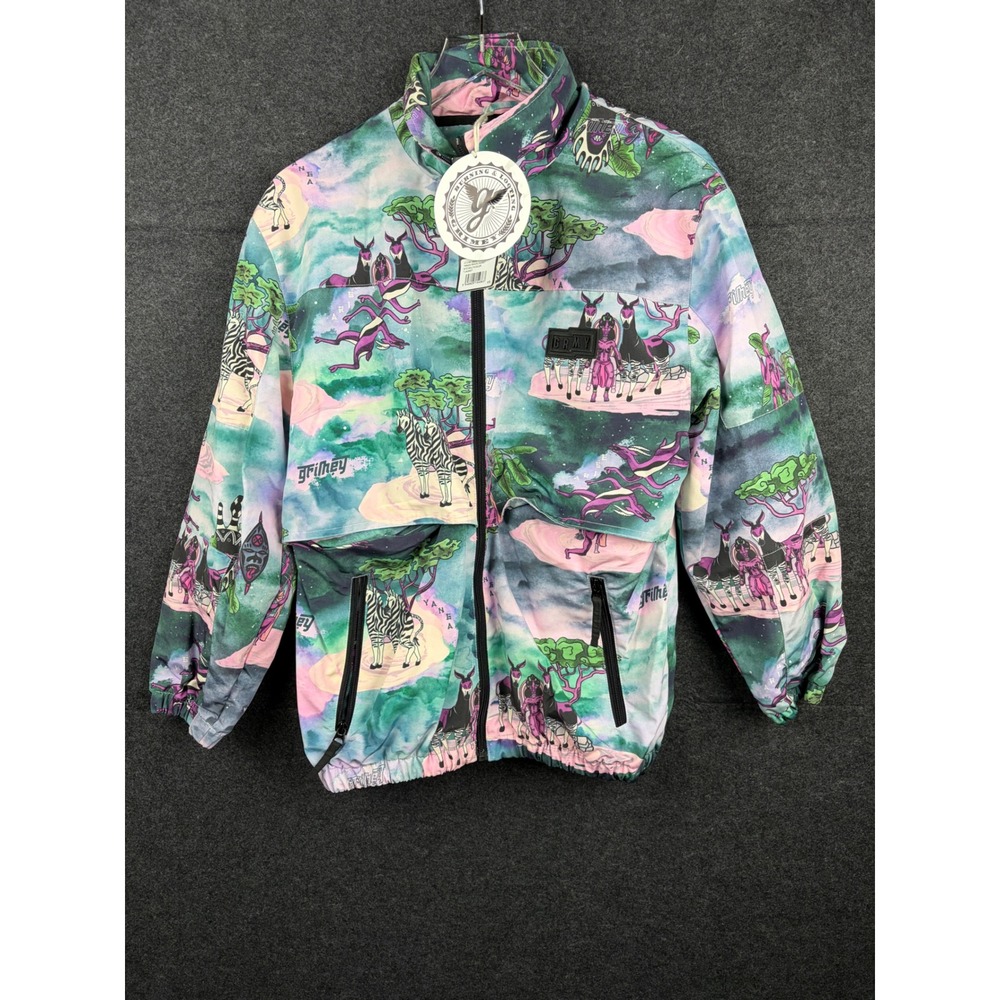 Grimey GRMY Yanga Track Jacket Multicolor Safari Print Mens XS GTJ161 SS20 NWT